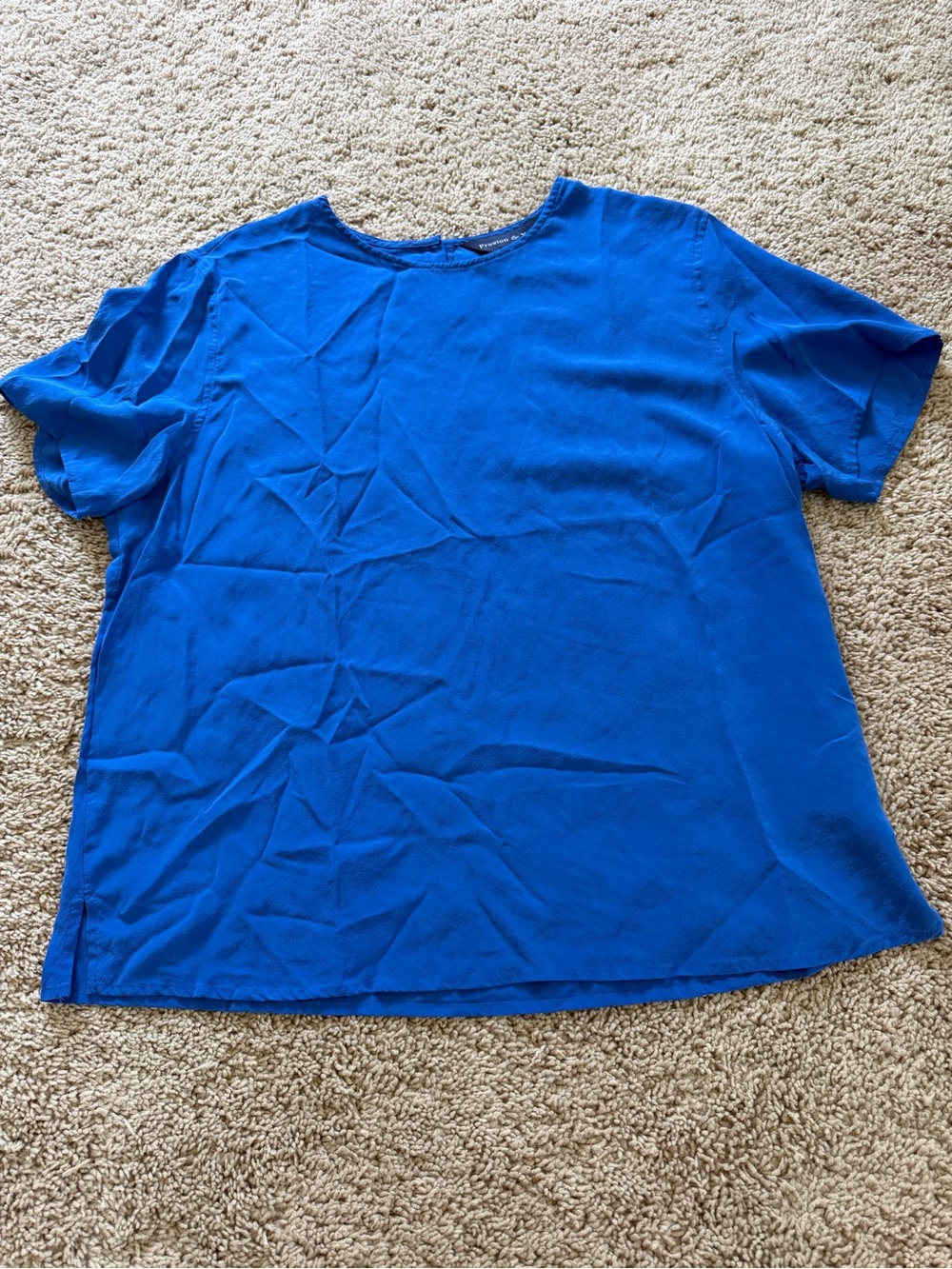 Preston & York 100% Silk Blouse Women’s Size 18 Blue Minimalist